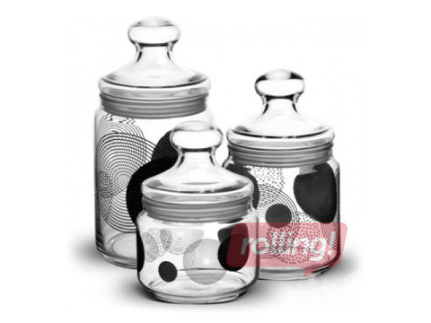Storage container Luminarc Constellation, Black Club, with lid, glass, 0.5l