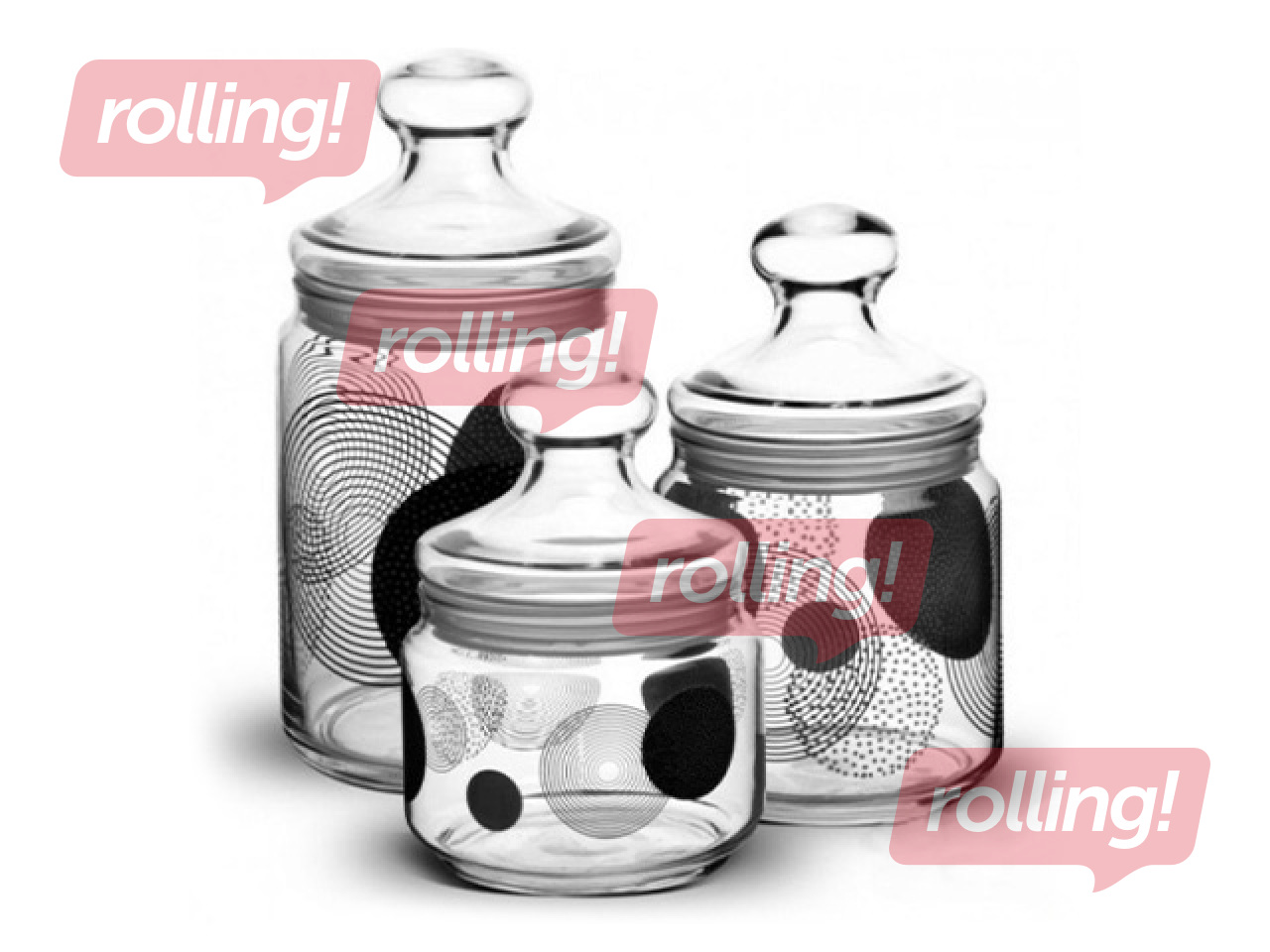Storage container Luminarc Constellation, Black Club, with lid, glass, 0.5l