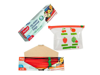 Storage bags Paclan, resealable, 1l, 15pcs