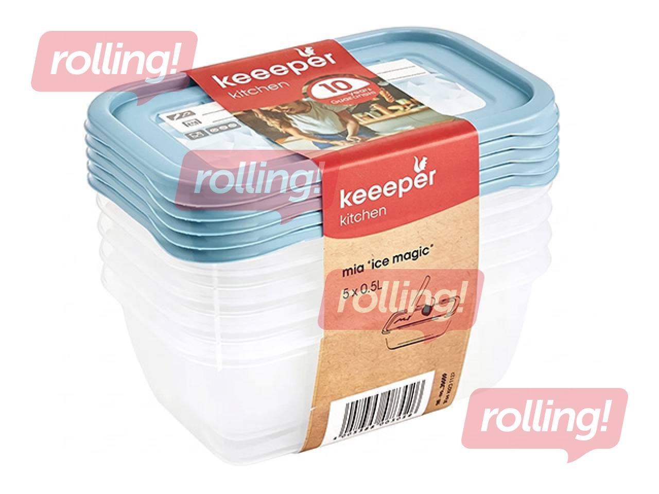 Toidusäilitusnõude komplekt Keeeper Mia Magic Ice, 500ml, 5 tk