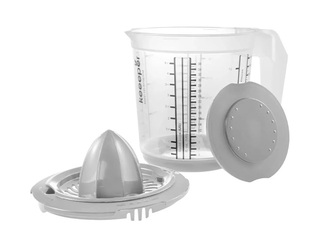 Measuring jug Keeeper Matteo, plastic, with anti-slip function, lid and citrus juicer, 1l