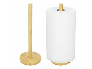 Kitchen towel holder Springos, bamboo, Ø12x33cm