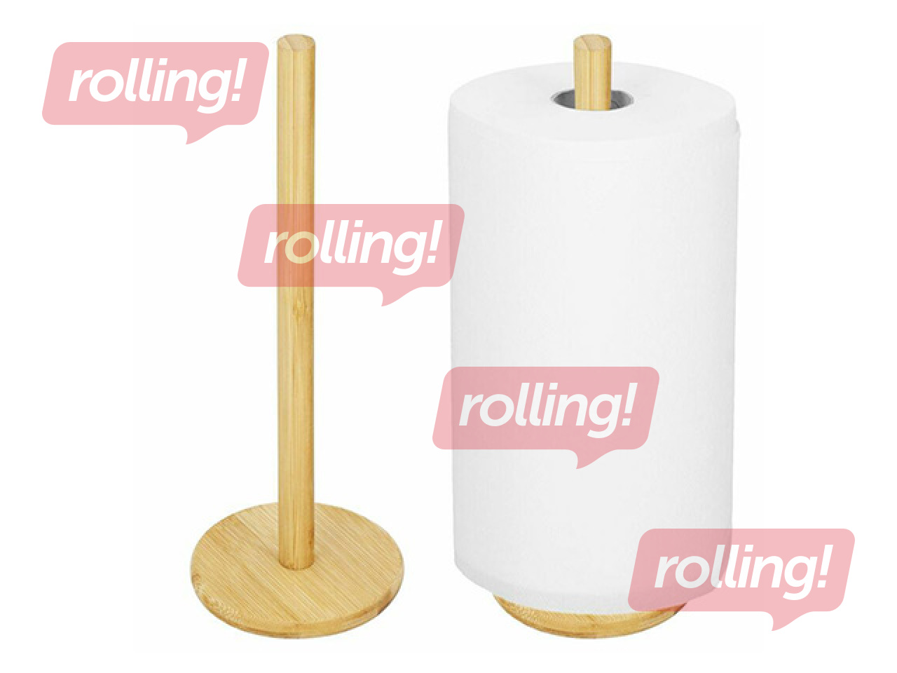 Köögirätikuhoidja Springos, bambus, Ø12x33cm