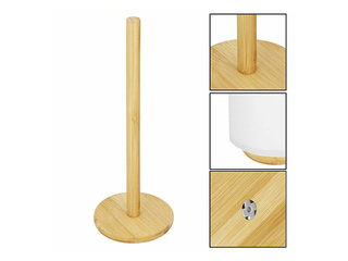 Virtuves dvieļu turētājs Springos, bambusa, Ø12x33cm
