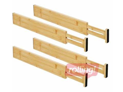 Drawer dividers Springos, bamboo, 4pcs
