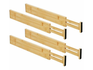 Drawer dividers Springos, bamboo, 4pcs