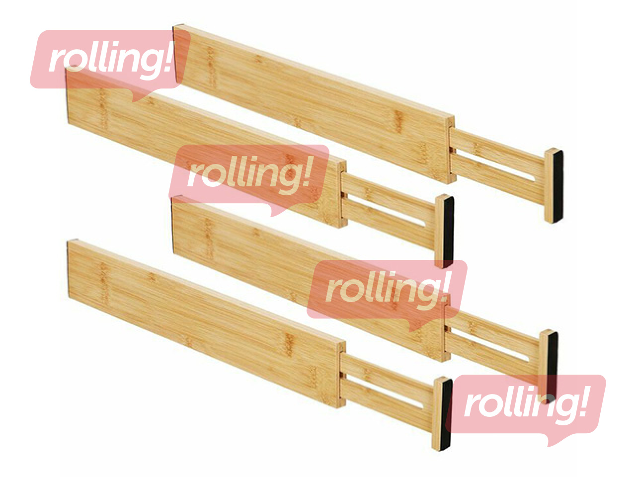 Drawer dividers Springos, bamboo, 4pcs