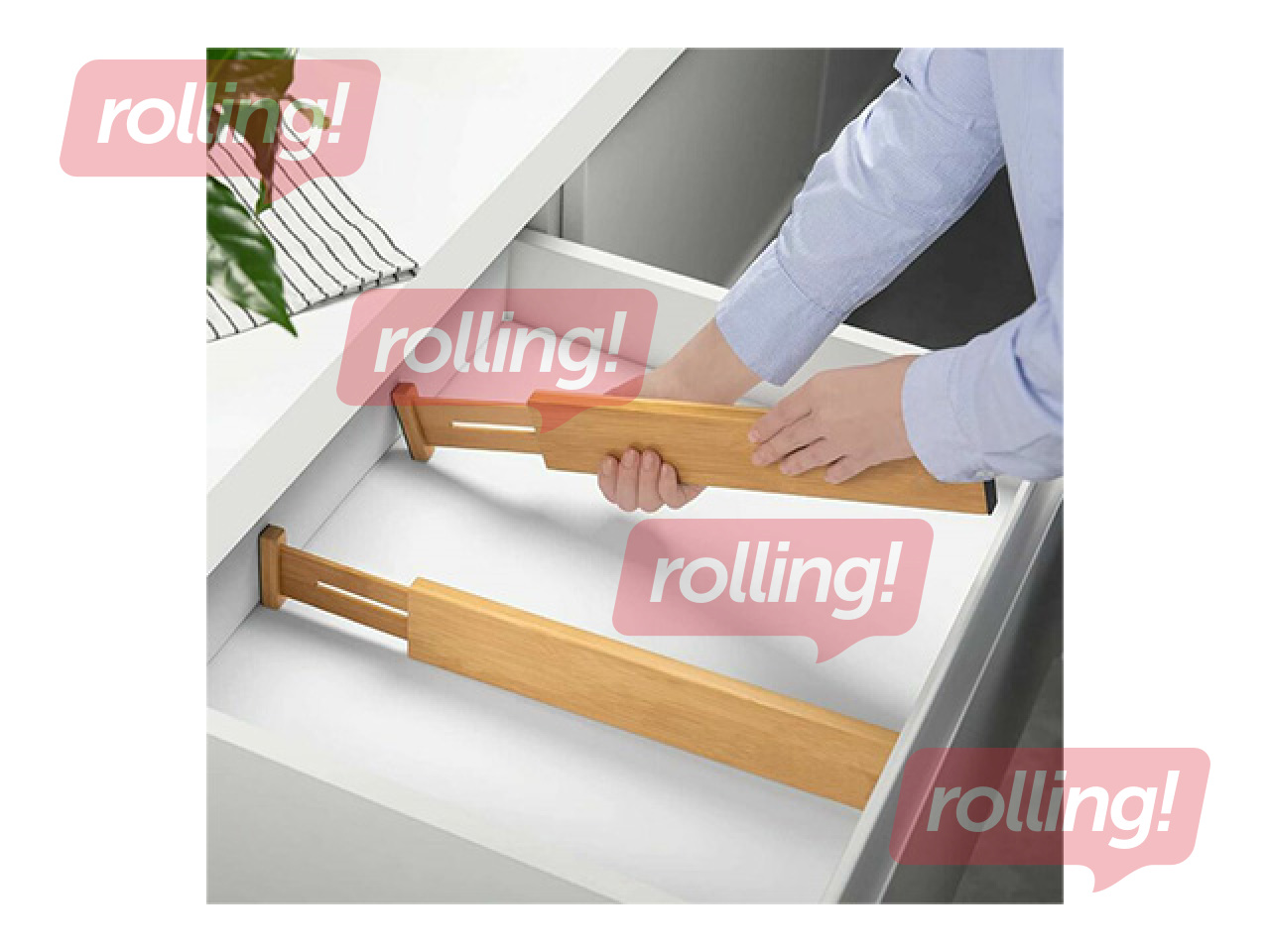 Drawer dividers Springos, bamboo, 4pcs