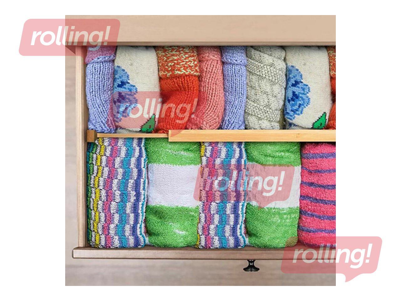 Drawer dividers Springos, bamboo, 4pcs