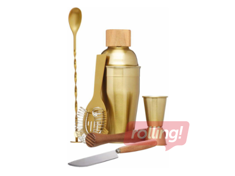 Cocktail set Bar Craft, stainless steel, gold color, 6pcs