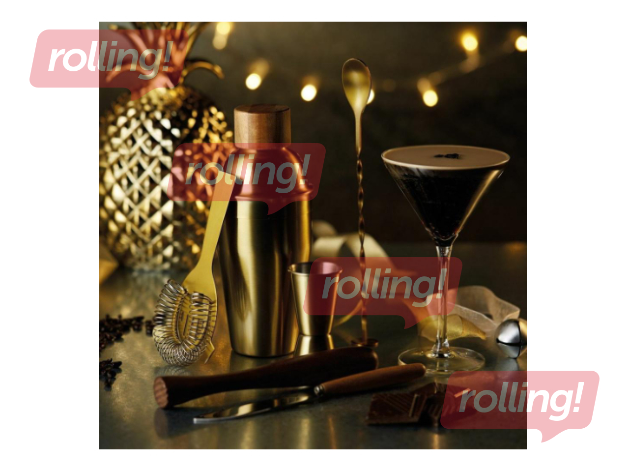 Kokteilikomplekt Bar Craft, roostevaba teras, kuldne, 6tk