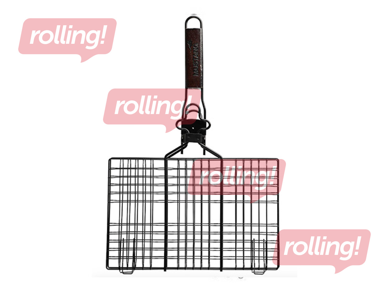 Grillrest Mustang, puidust käepidemega, 36x35cm