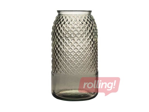 Vase glass Diamond, h-28cm, brown