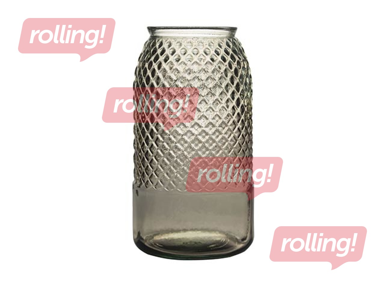 Vase glass Diamond, h-28cm, brown