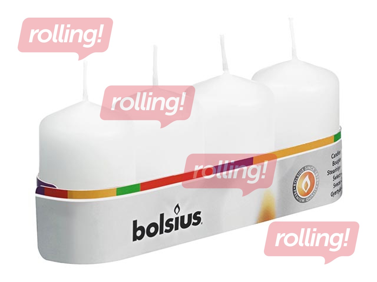 Candles cylinder ø4 h-6cm, white, 4 pcs.