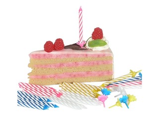 Birthday candles, different colors, striped, 24 pcs.