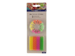 Sünnipäevaküünlad, eri värvi, 24 tk.