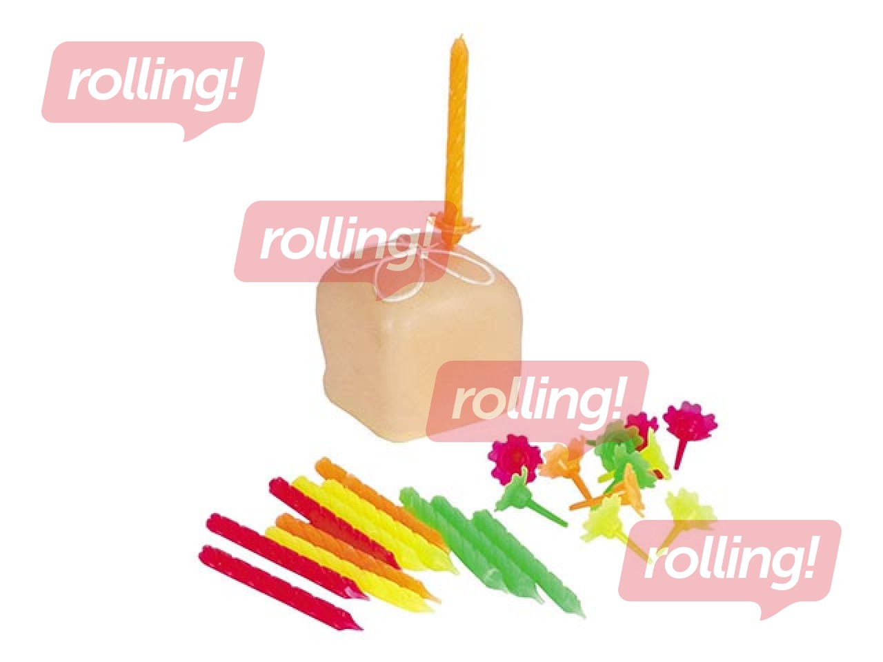 Sünnipäevaküünlad, eri värvi, 24 tk.