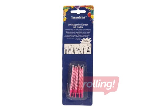 Sünnipäevaküünlad, eri värvi, maagilised, 10 tk.