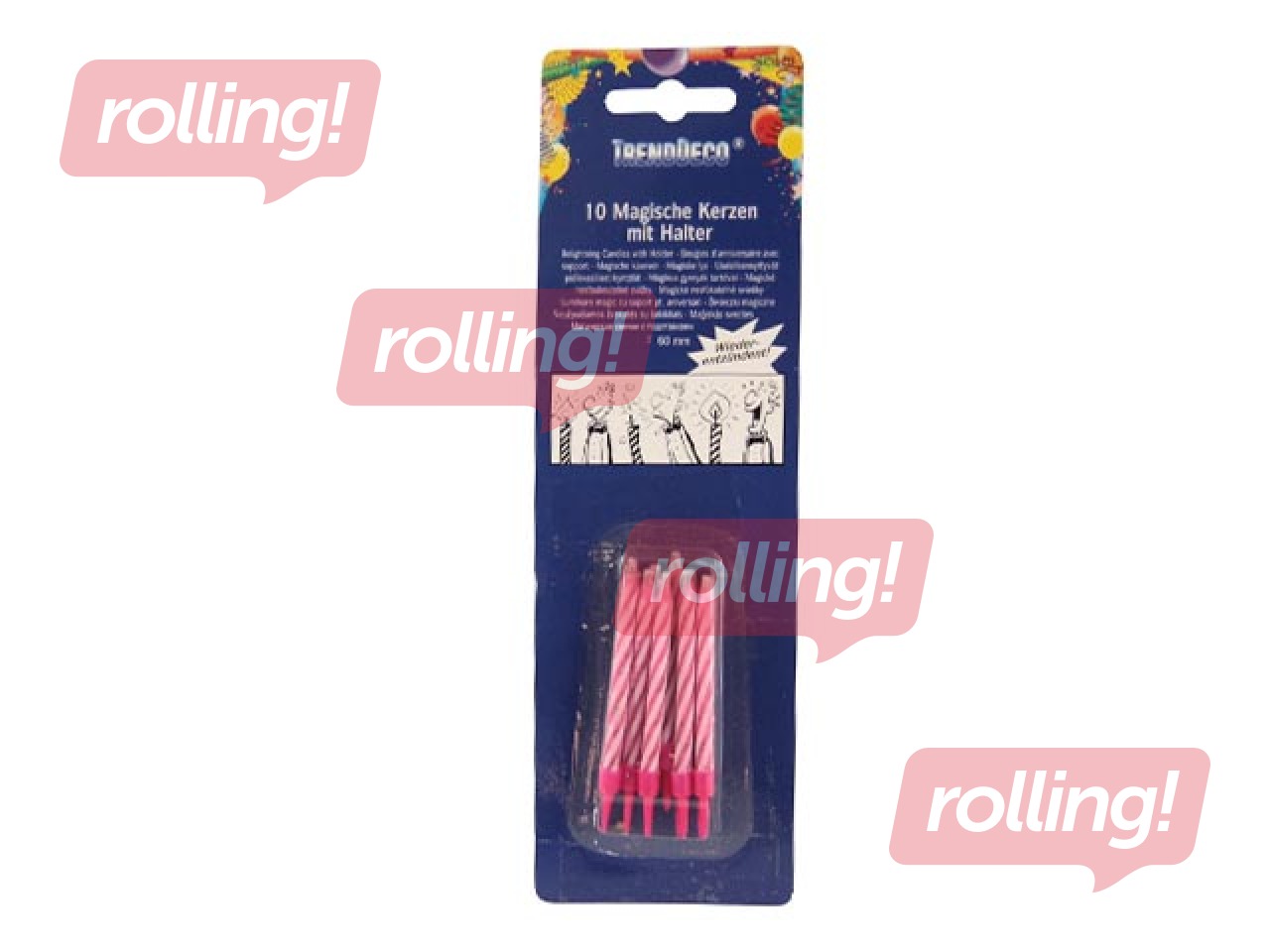 Sünnipäevaküünlad, eri värvi, maagilised, 10 tk.