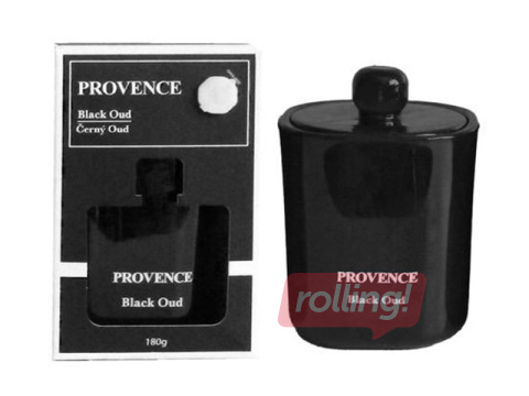 Scented candle Provence Black Oud, in glass jar with lid, 11cm
