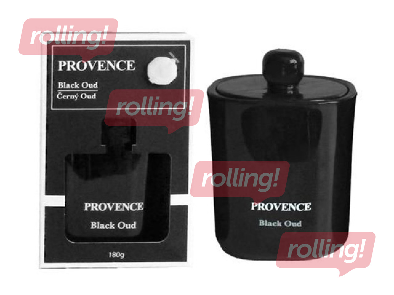 Scented candle Provence Black Oud, in glass jar with lid, 11cm