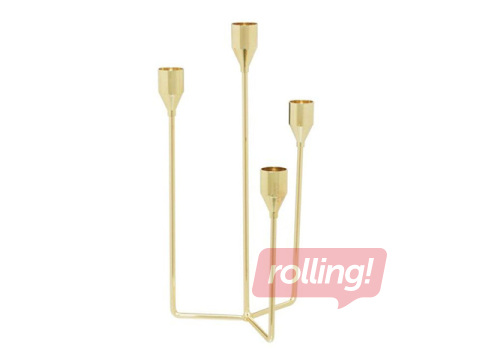 Candle Holder 4 Living, Metal, Gold, 15×28.5cm