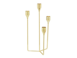 Candle Holder 4 Living, Metal, Gold, 15×28.5cm