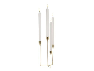 Candle Holder 4 Living, Metal, Gold, 15×28.5cm