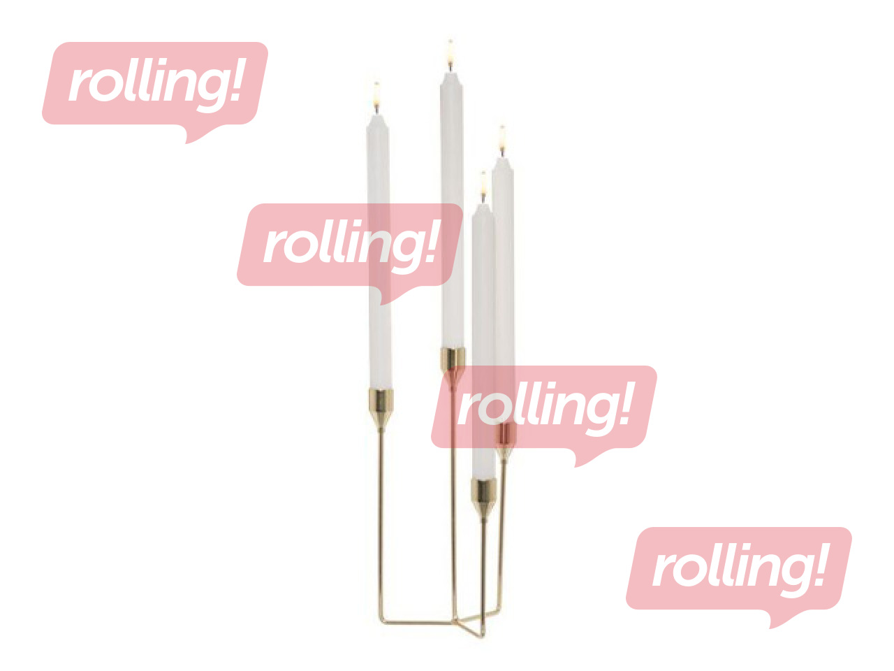 Candle Holder 4 Living, Metal, Gold, 15×28.5cm