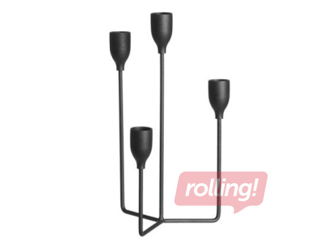Candle Holder 4 Living, Metal, Black, 16×16×25cm