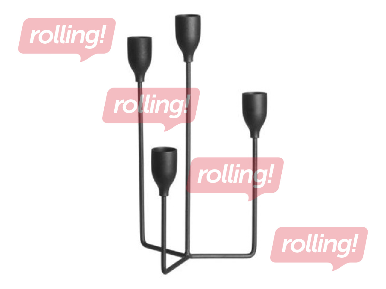 Küünlajalg 4 Living, metall, must, 16×16×25cm