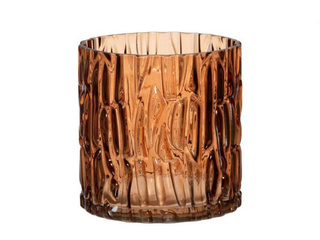 Candle Holder 4 Living Honka, Glass, Brown, Ø12.5×12cm