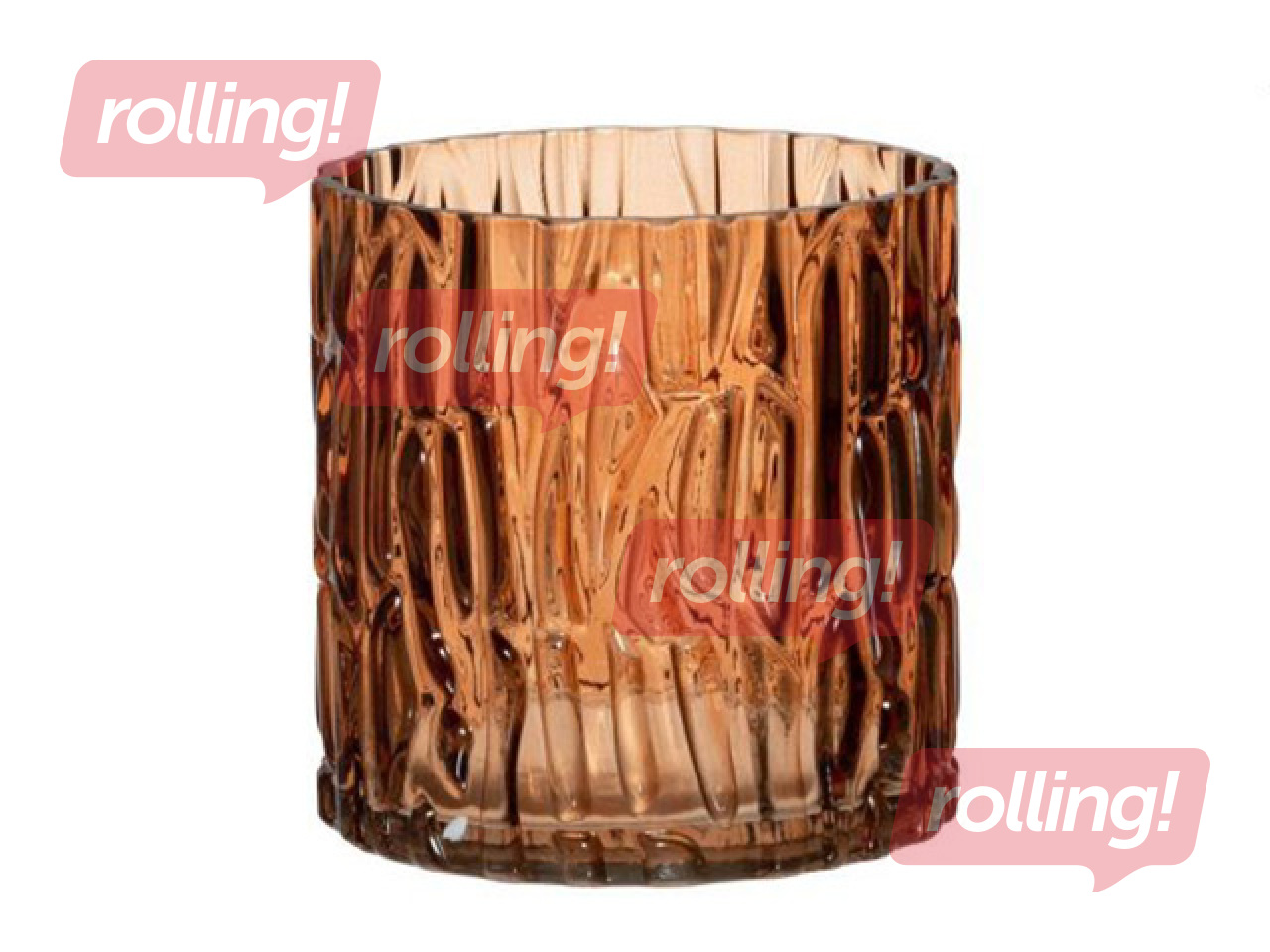 Candle Holder 4 Living Honka, Glass, Brown, Ø12.5×12cm