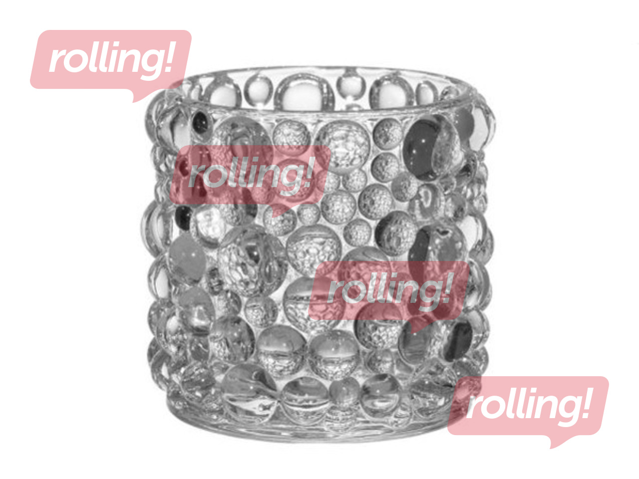 Candle Holder 4 Living Pisara, Glass, Transparent, Ø8.5×8cm