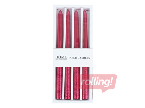 Candle Carola, Red, 25cm, 4 pcs