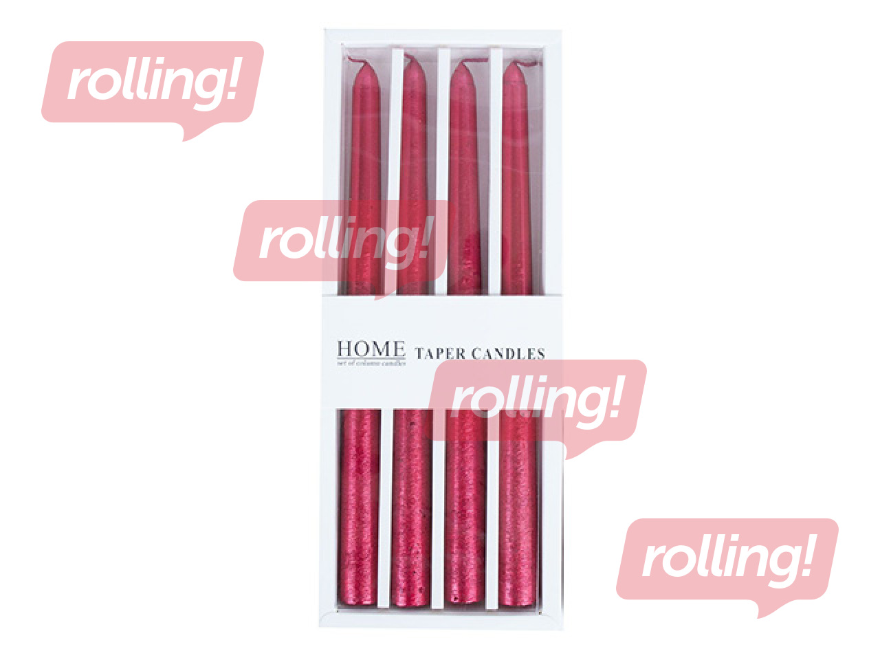 Candle Carola, Red, 25cm, 4 pcs