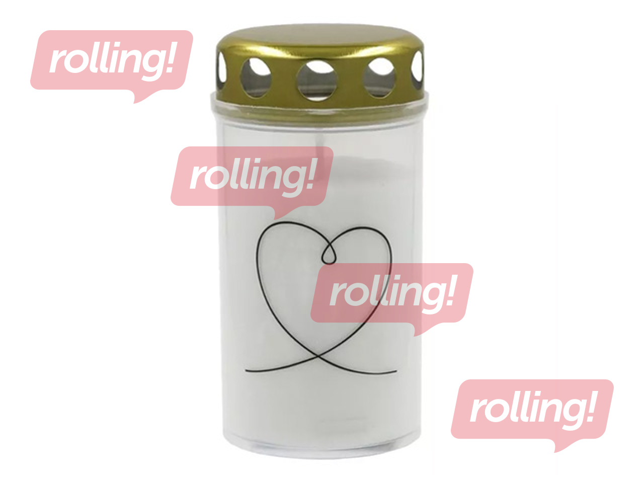 Küünal Candela kaanega, erineva trükiga, valge