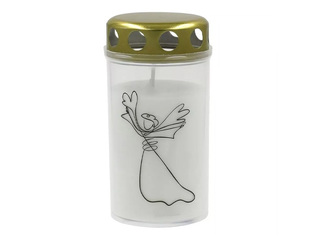 Küünal Candela kaanega, erineva trükiga, valge