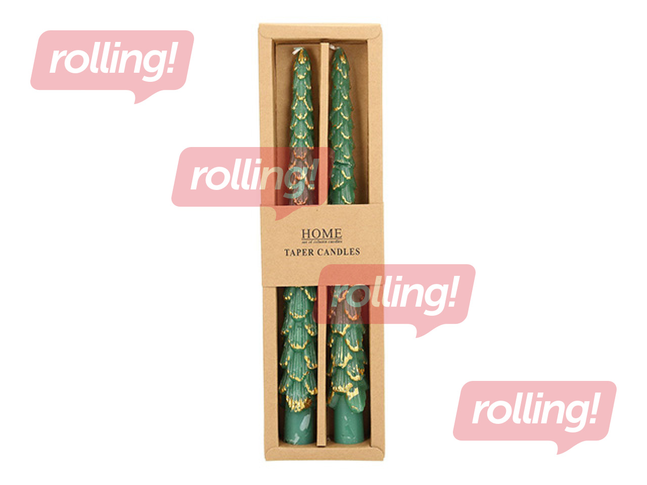 Küünal Carols, antiikstiilis, roheline kuusk, 25cm, 2 tk