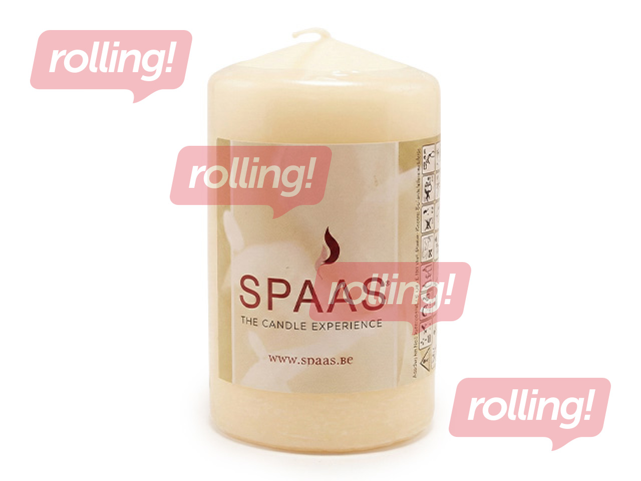 Candle, cylinder, cream, 10x15cm