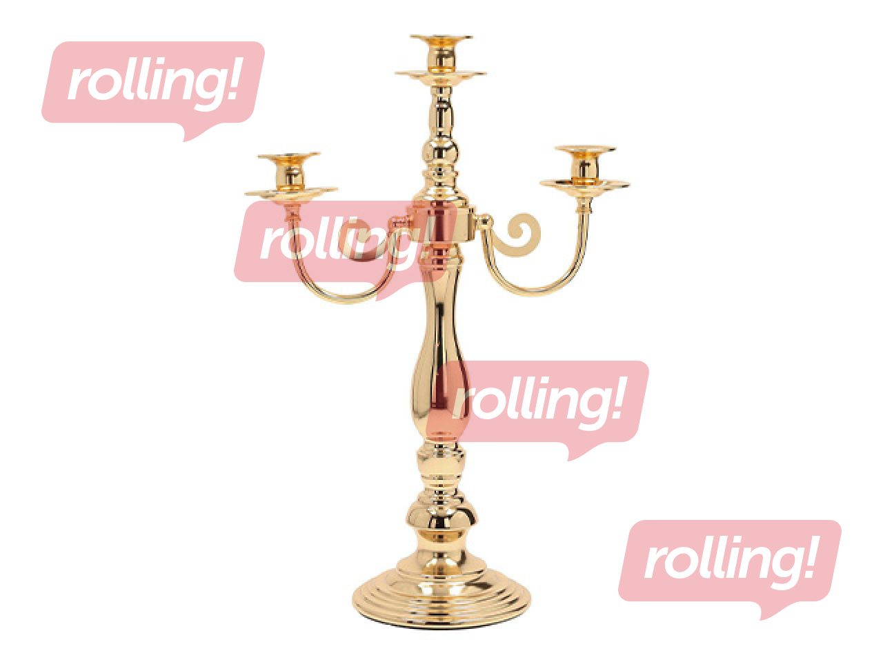 Svečturis Laudre, 3 svecēm, metāls, 28x49cm