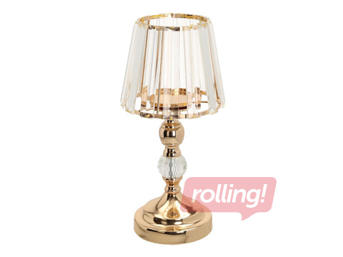 Candle holder Laudre, glass, metal, Ø12×30cm
