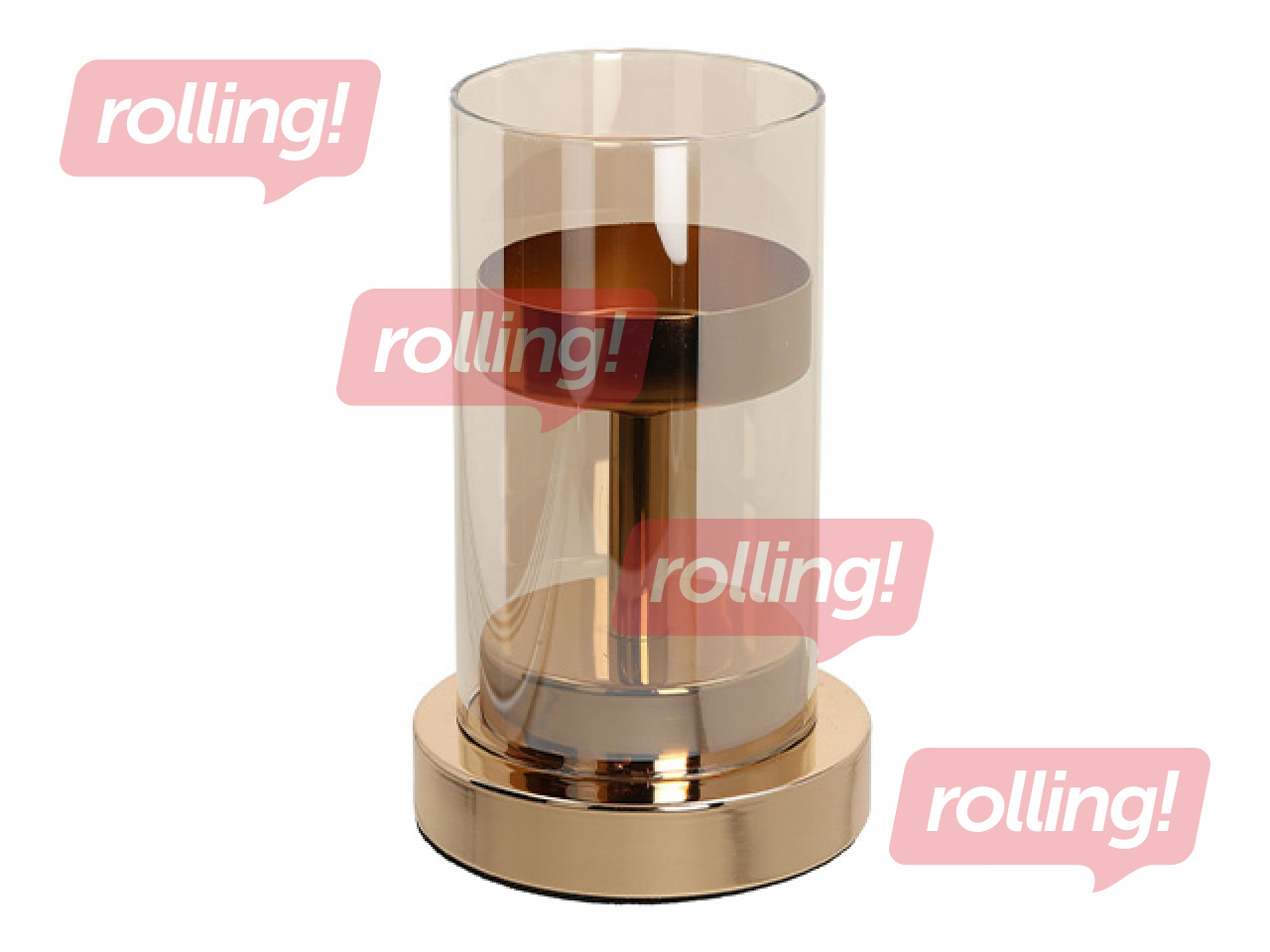 Svečturis Laudre, stikls, metāls, Ø10x14cm