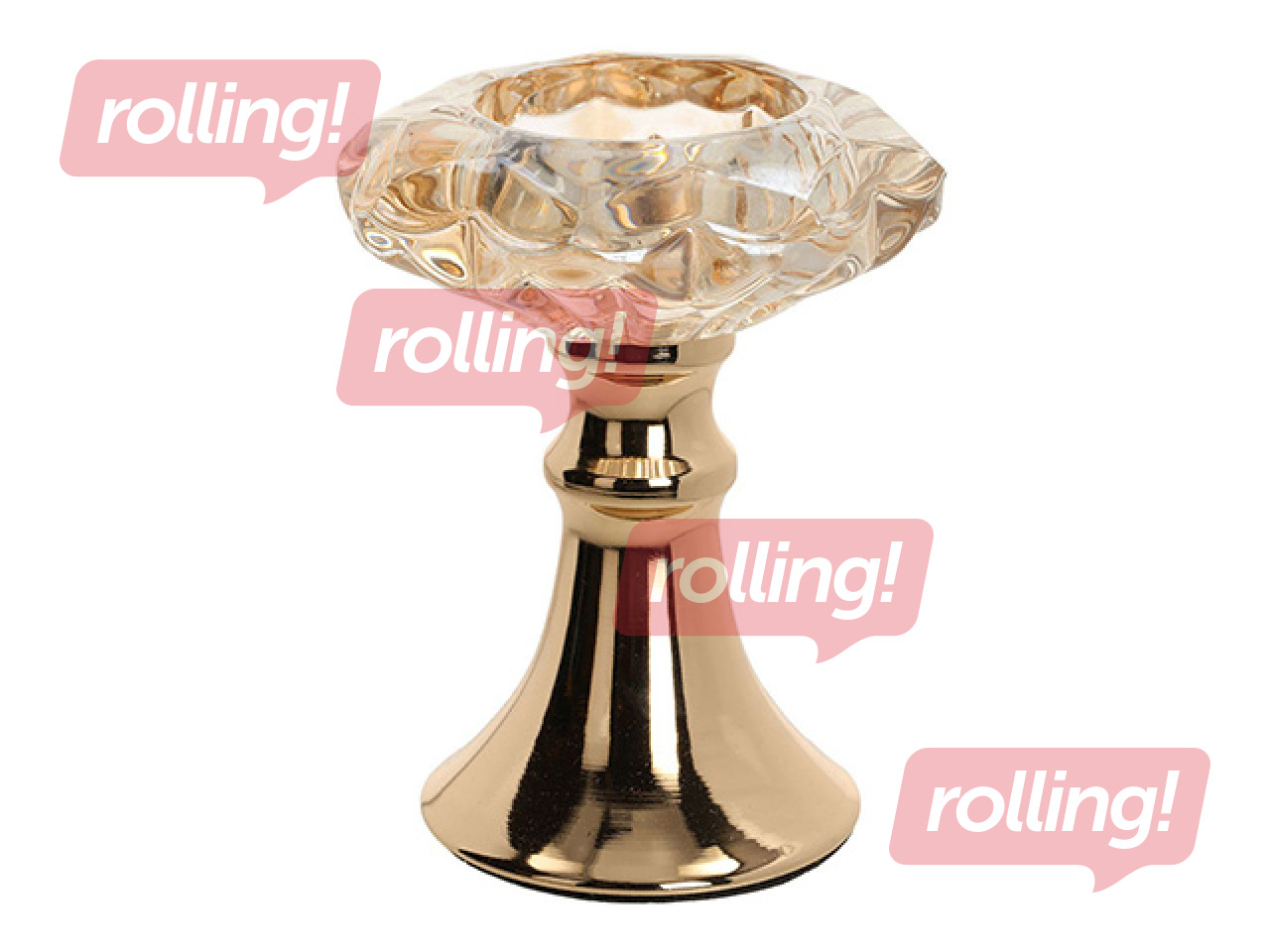 Küünlajalg Laudre, klaas ja metall, Ø9×11cm