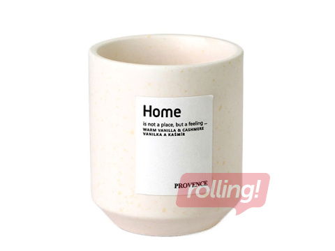Küünal Provence Home, keraamilises anumas, vanill ja kašmiir, valge, Ø7×8cm
