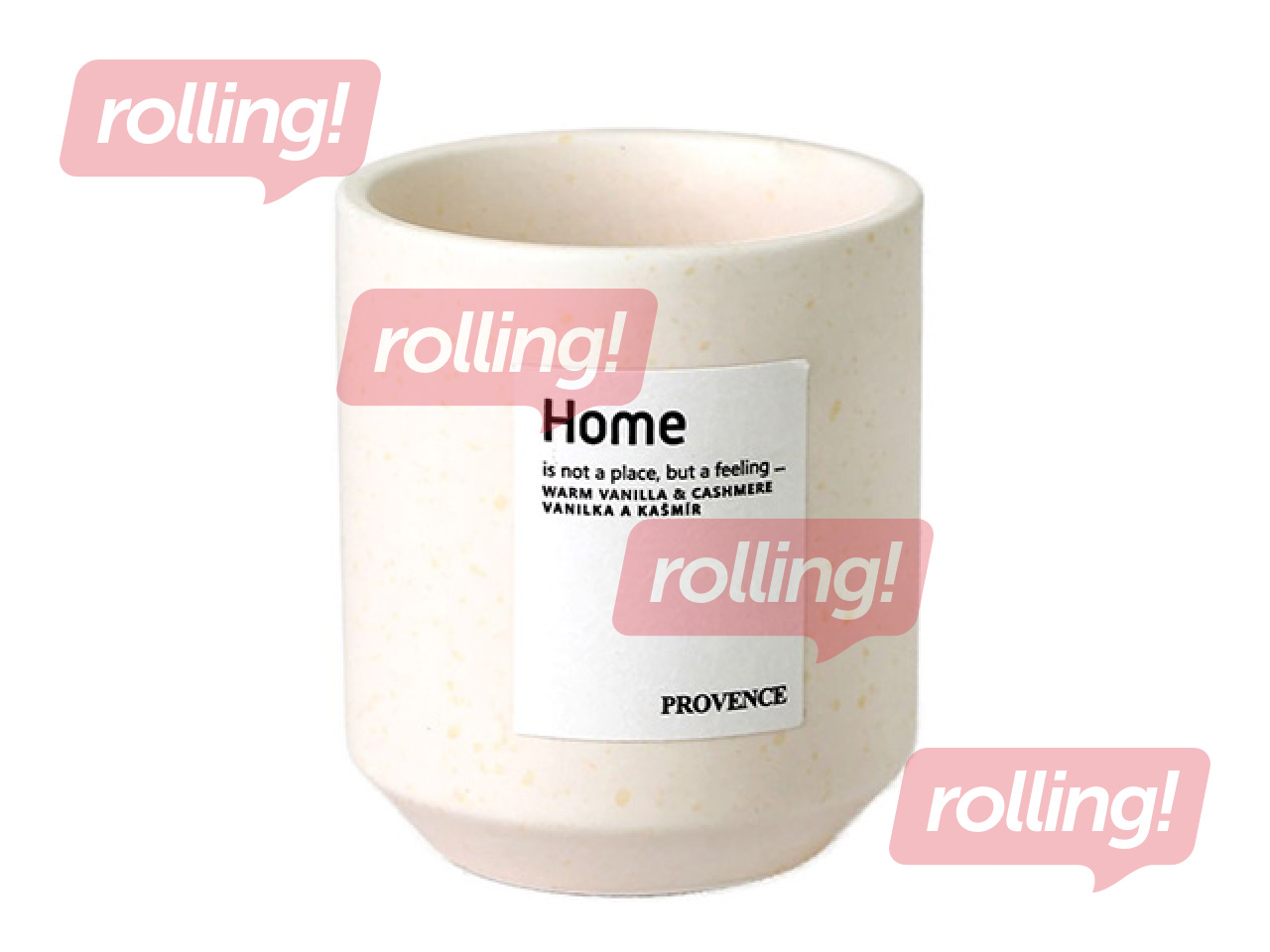 Svece Provence Home, keramikas glāzē, vaniļa un kašmirs, balta, Ø7×8cm