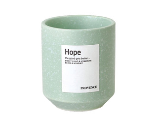 Candle Provence Hope, ceramic cup, lilac and hyacinth, green, Ø7×8cm