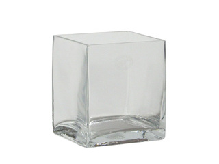 Vase, glass, 15x15x15cm