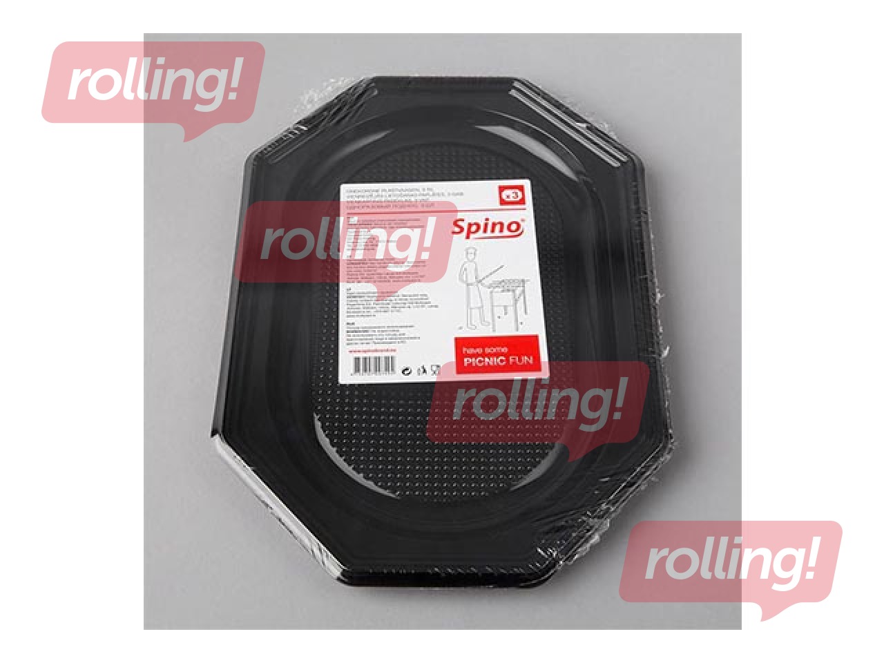 Kandikud SPINO, plastik, 35 x 25 cm 3 tk, must